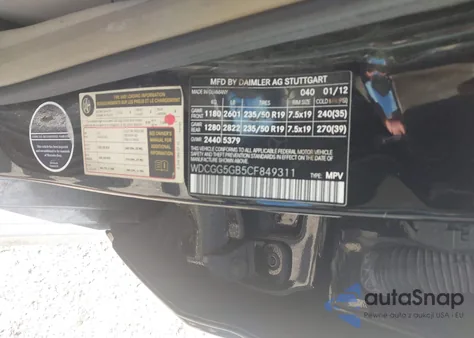 2012 Mercedes-Benz Glk 350 from USA, damaged, VIN WDCGG5GB5CF849311